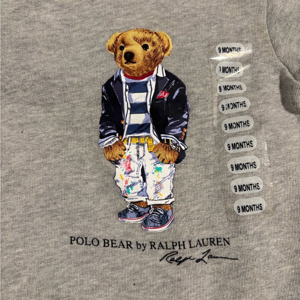 Ralph Lauren Gray Polo Bear Kids Sweatshirt